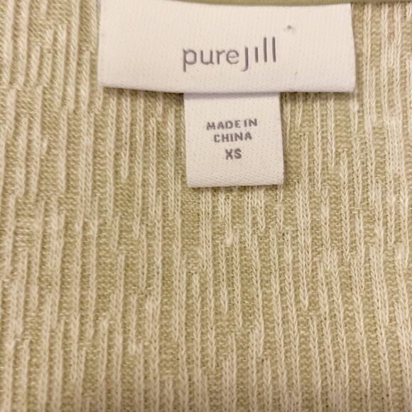 J. Jill Pure Sage Cream Blouse XS Women Linen Blend Textured BohoChic Earthy - Picture 10 of 16